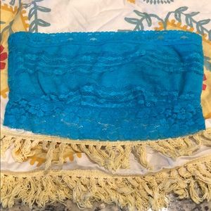 Free People boho bandeau in bright blue